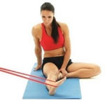 Ankle inversion exercise with band