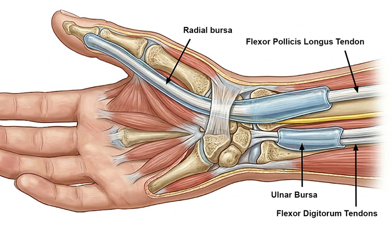 wrist bursitis labelled