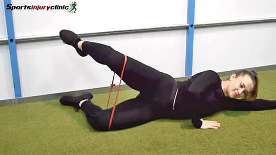 Patellar tendonitis exercises Clam in extension
