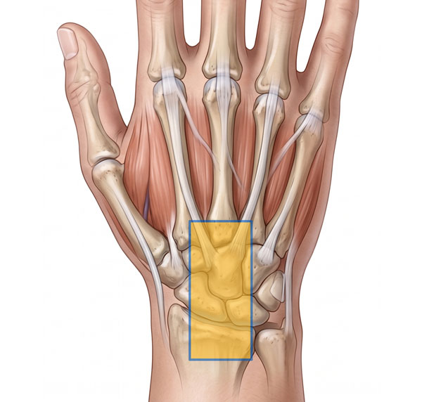 dorsal-central-wrist600 dorcal wrist pain central zone