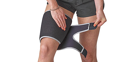 Thigh support for hamstring treatment
