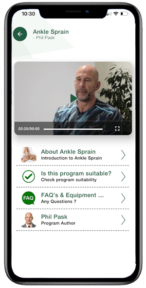 sprained ankle massage rehab app