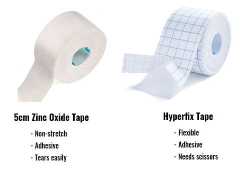 tape needed for osgood schlatter disease taping