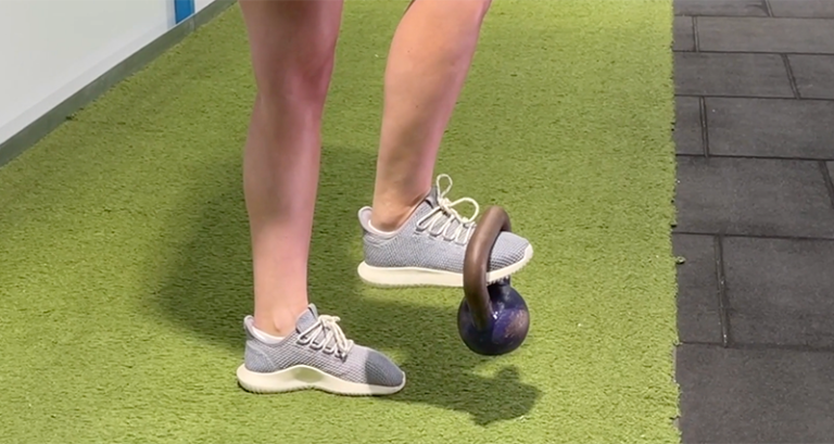 dorsiflexion with kettlebell